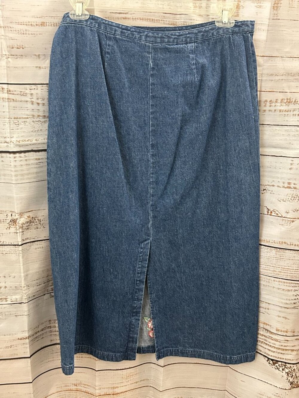 Westbound Women's Size 14 Embroidered Straight Jean Skirt - Picture 2 of 5